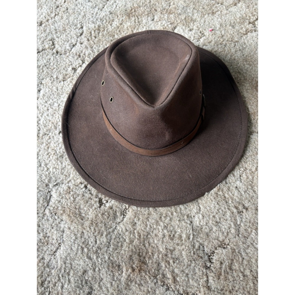 Outback Trading Co Cowboy Hat Mens S Brown Good Wool Felt Aussie Bush Crusher